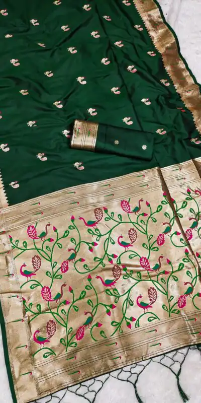 Green Soft Paithani Silk Lace Zari Work Saree | Sarees, Bollywood Sarees, Creative Sarees, Designer Sarees, Embroidered Sarees, Ethnic Saree, Modern Digital sarees, Party Wear Sarees