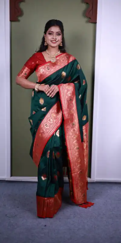 Green Soft Paithani Silk Zari Lace Work Saree | Sarees, Bollywood Sarees, Creative Sarees, Designer Sarees, Embroidered Sarees, Ethnic Saree, Modern Digital sarees, Party Wear Sarees