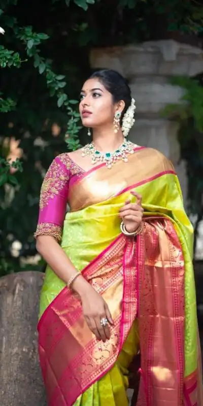 Green Soft Silk Jacquard Work Saree | Sarees, Bollywood Sarees, Creative Sarees, Designer Sarees, Embroidered Sarees, Ethnic Saree, Modern Digital sarees, Party Wear Sarees