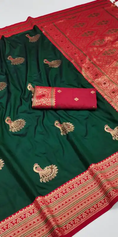Green Soft Silk Zari Lace Work Saree | Sarees, Bollywood Sarees, Creative Sarees, Designer Sarees, Embroidered Sarees, Ethnic Saree, Modern Digital sarees, Party Wear Sarees