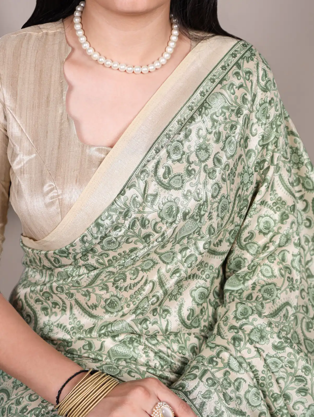 Green Taser Silk With Printed Work Saree | Sarees, Bollywood Sarees, Creative Sarees, Designer Sarees, Embroidered Sarees, Ethnic Saree, Modern Digital sarees, Party Wear Sarees