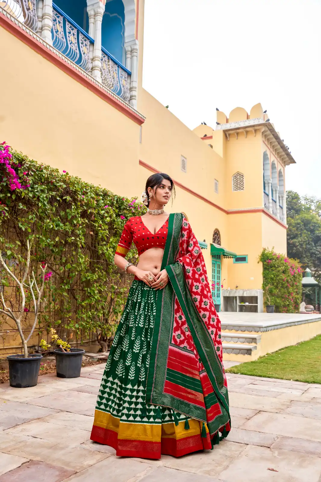 Green Tushar Print Lehenga Choli | Lehenga, Bollywood Lehenga, Creative Lehenga, Designer Lehenga, Embroidered Lehenga, Party Wear Lehenga