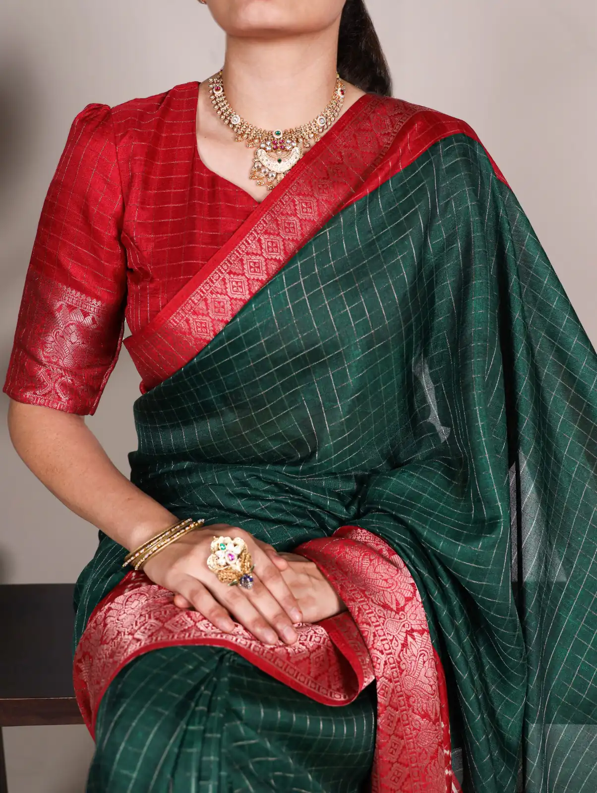 Green Tussar Chex Patola Saree | Sarees, Bollywood Sarees, Creative Sarees, Designer Sarees, Embroidered Sarees, Ethnic Saree, Modern Digital sarees, Party Wear Sarees