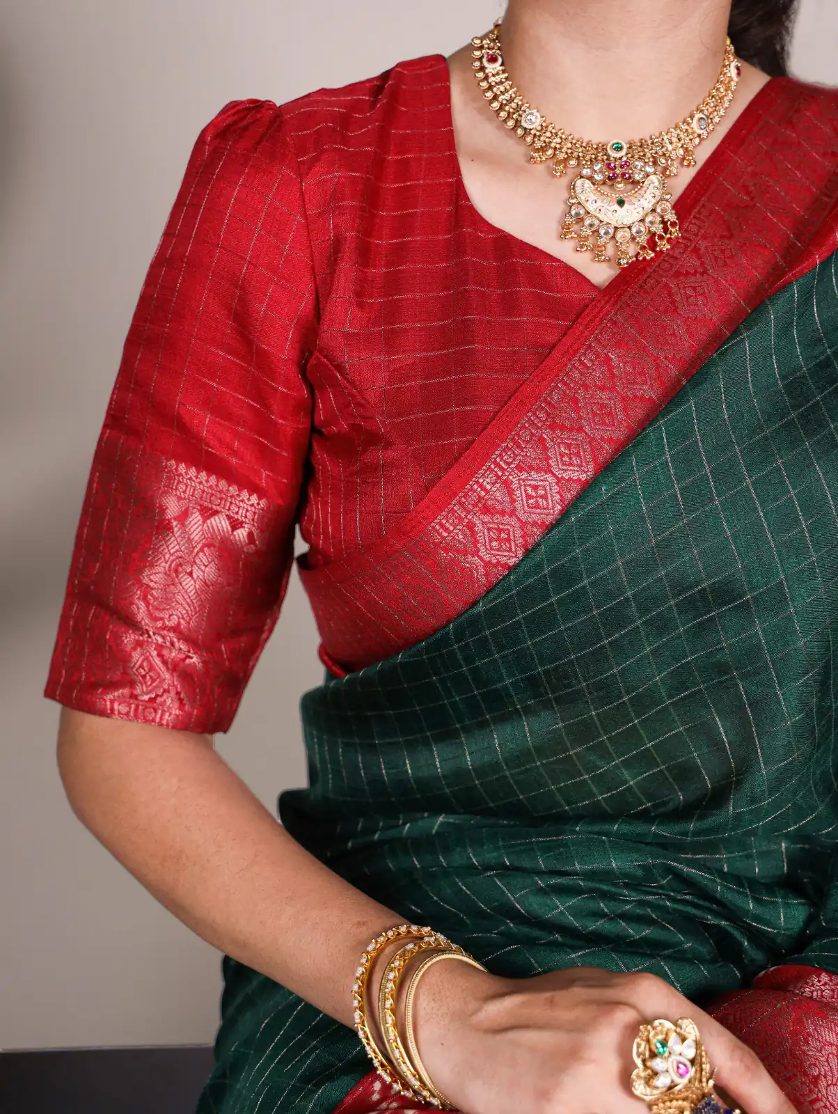 Green Tussar Chex Patola Saree | Sarees, Bollywood Sarees, Creative Sarees, Designer Sarees, Embroidered Sarees, Ethnic Saree, Modern Digital sarees, Party Wear Sarees