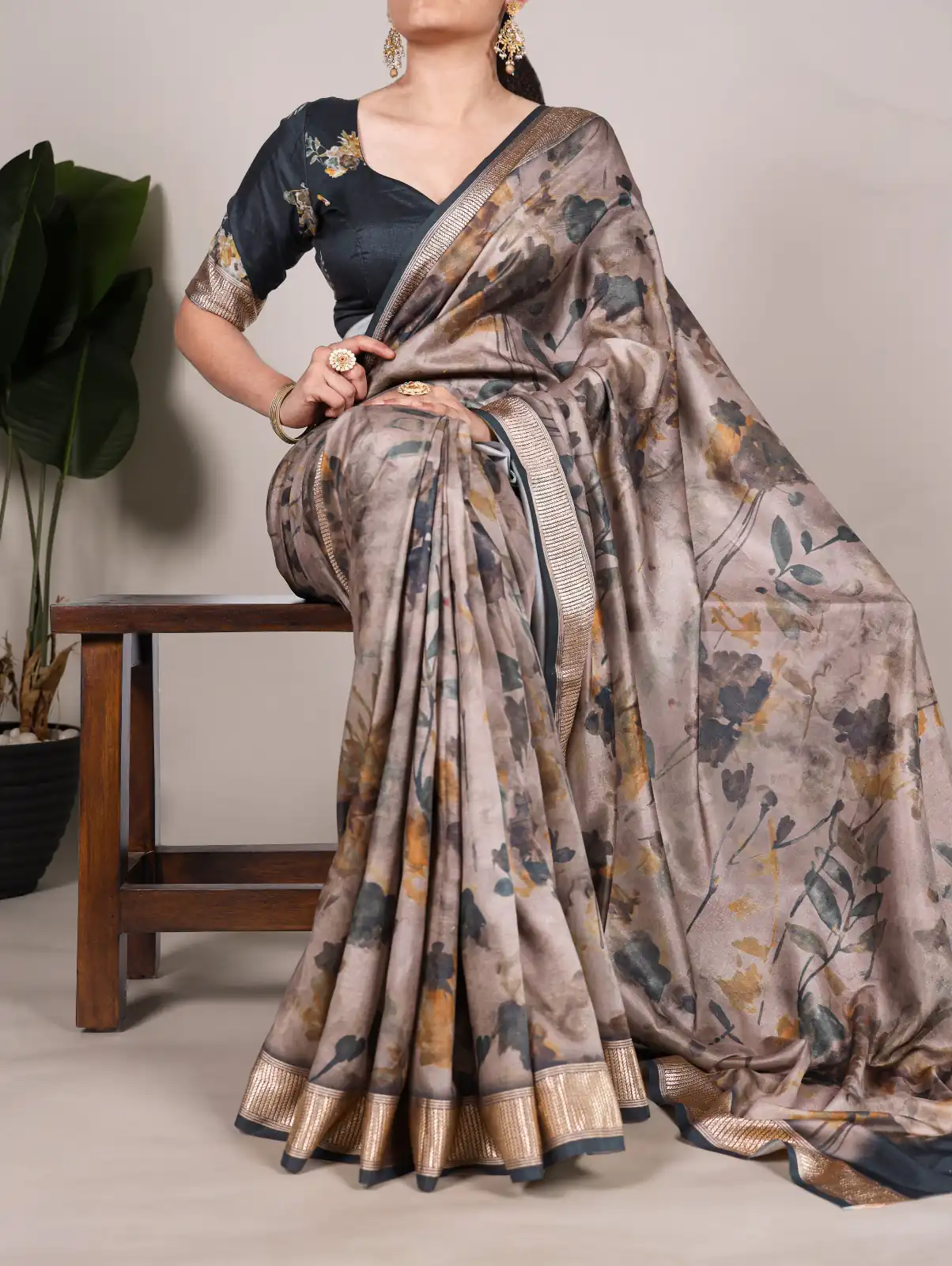 Green Tussar Printed Saree | Sarees, Bollywood Sarees, Creative Sarees, Designer Sarees, Embroidered Sarees, Ethnic Saree, Modern Digital sarees, Party Wear Sarees