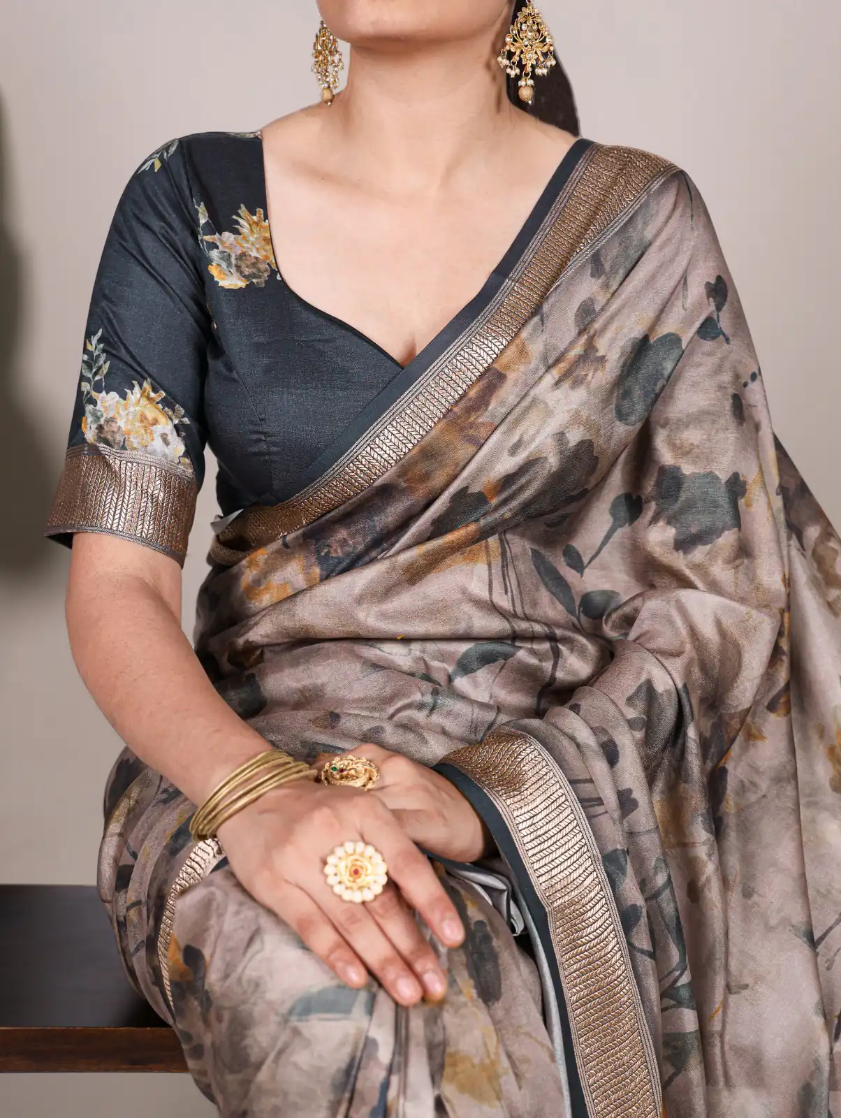 Green Tussar Printed Saree | Sarees, Bollywood Sarees, Creative Sarees, Designer Sarees, Embroidered Sarees, Ethnic Saree, Modern Digital sarees, Party Wear Sarees
