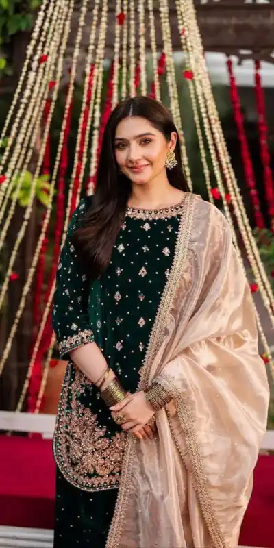 Green Velvet Rivet Moti Hand Work Salwar Suit | Jump Suits, Salwar suit, Casual Suits, Creative suits, Designer Suits, Palazzo Suits, Party Wear Suits, Patiala Suits, Straight Suits