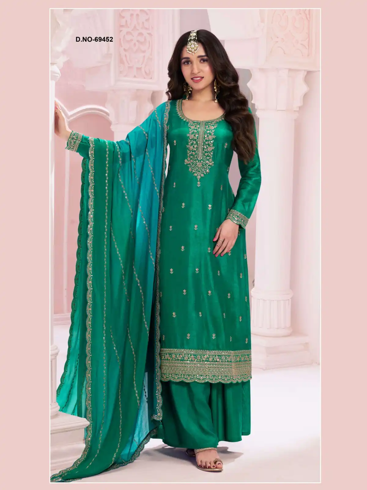 Green Vichitra Zari Embroidery Work Salwar Suit | Jump Suits, Salwar suit, Casual Suits, Creative suits, Designer Suits, Palazzo Suits, Party Wear Suits, Patiala Suits, Straight Suits
