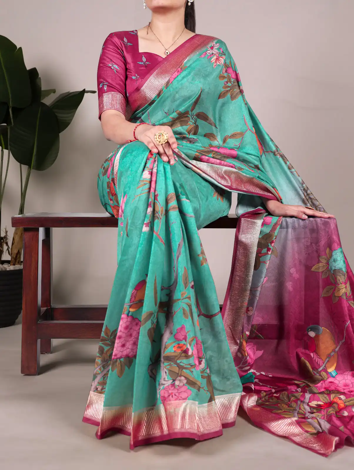 Green Viscose Printed Saree | Sarees, Bollywood Sarees, Creative Sarees, Designer Sarees, Embroidered Sarees, Ethnic Saree, Modern Digital sarees, Party Wear Sarees