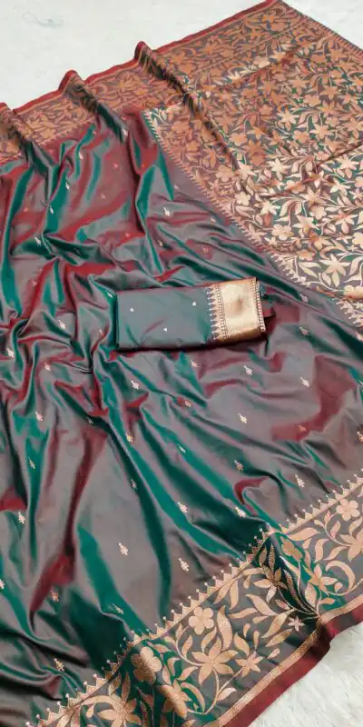 Grey Banarasi Silk Zari Weaving Lace Work Saree | Sarees, Bollywood Sarees, Creative Sarees, Designer Sarees, Embroidered Sarees, Ethnic Saree, Modern Digital sarees, Party Wear Sarees