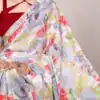 Grey Dull Satin Printed Saree | Sarees, Bollywood Sarees, Creative Sarees, Designer Sarees, Embroidered Sarees, Ethnic Saree, Modern Digital sarees, Party Wear Sarees