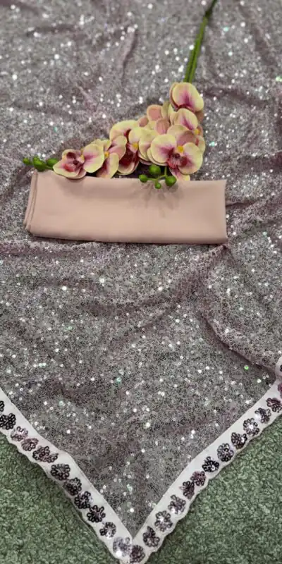 Grey Faux Georgette Khichdi Sequence Embroidery Work Saree | Sarees, Bollywood Sarees, Creative Sarees, Designer Sarees, Embroidered Sarees, Ethnic Saree, Modern Digital sarees, Party Wear Sarees