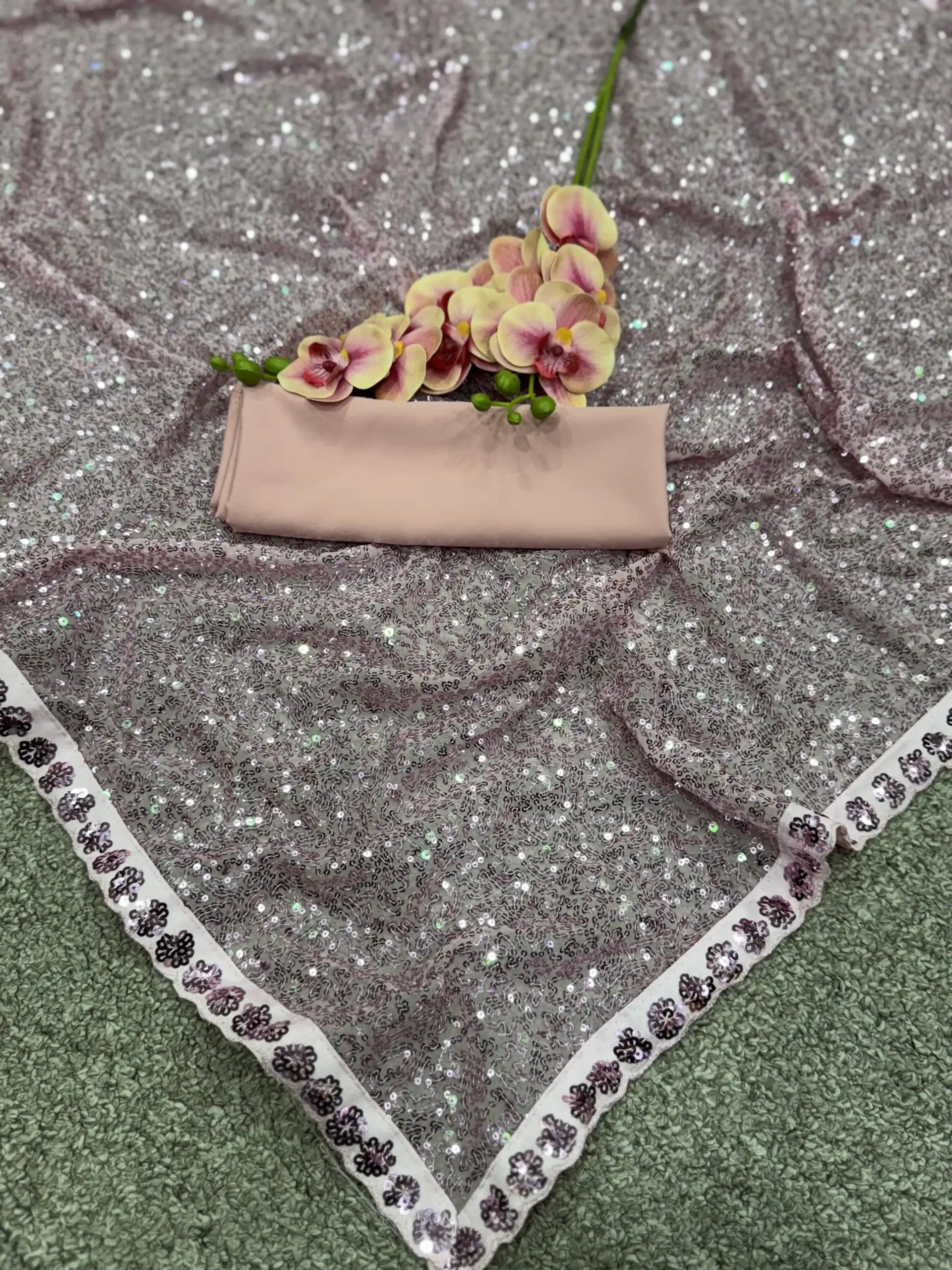 Grey Faux Georgette Khichdi Sequence Embroidery Work Saree | Sarees, Bollywood Sarees, Creative Sarees, Designer Sarees, Embroidered Sarees, Ethnic Saree, Modern Digital sarees, Party Wear Sarees