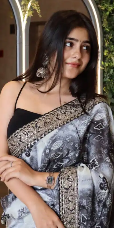 Grey Georgette Sequins Work Saree | Sarees, Bollywood Sarees, Creative Sarees, Designer Sarees, Embroidered Sarees, Ethnic Saree, Modern Digital sarees, Party Wear Sarees
