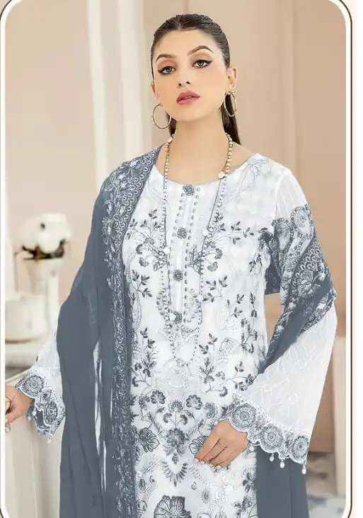 Grey Georgette With Embroidery Work Salwar Suit | Jump Suits, Salwar suit, Casual Suits, Creative suits, Designer Suits, Palazzo Suits, Party Wear Suits, Patiala Suits, Straight Suits