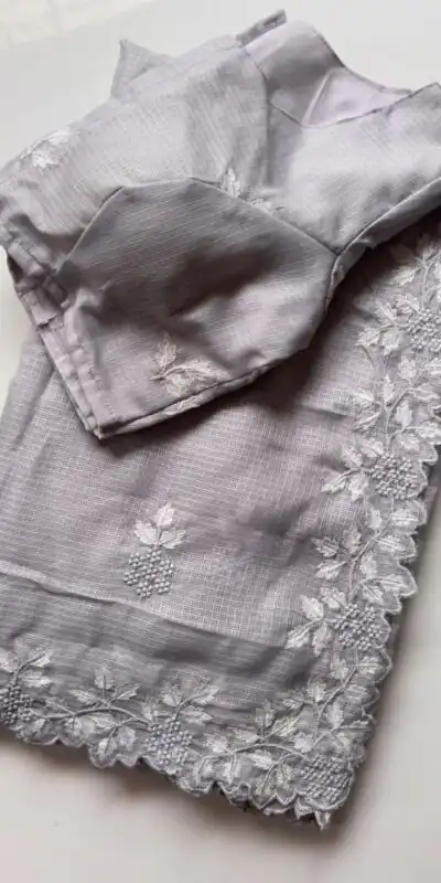 Grey Kota Doriya Thread Work Saree | Sarees, Bollywood Sarees, Creative Sarees, Designer Sarees, Embroidered Sarees, Ethnic Saree, Modern Digital sarees, Party Wear Sarees