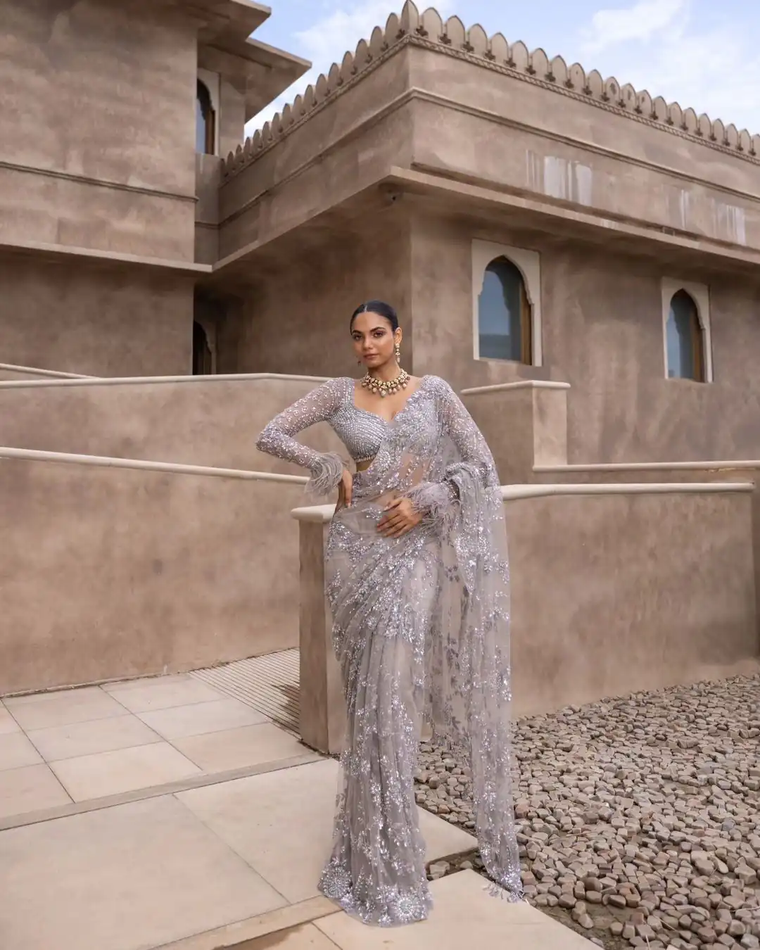 Grey Mono Net Sequins Embroidery Saree | Sarees, Bollywood Sarees, Creative Sarees, Designer Sarees, Embroidered Sarees, Ethnic Saree, Modern Digital sarees, Party Wear Sarees