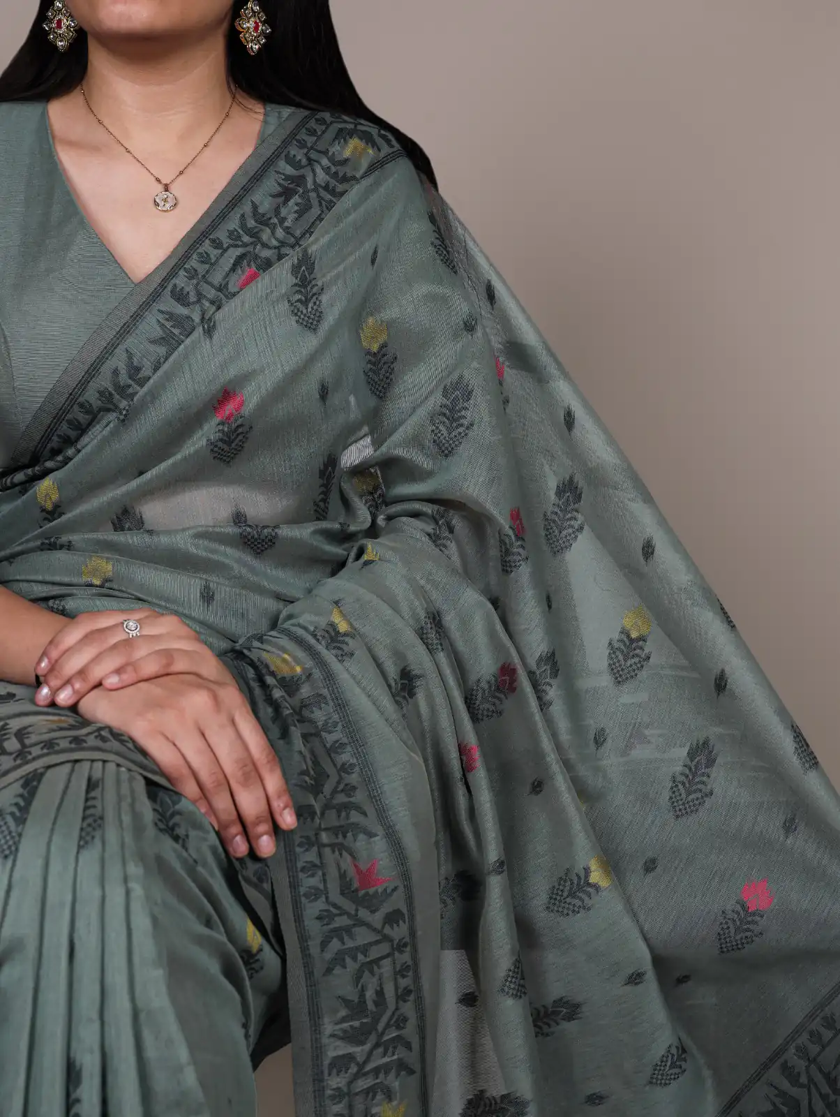 Grey Poly Cotton Thread Weaving Work Saree | Sarees, Bollywood Sarees, Creative Sarees, Designer Sarees, Embroidered Sarees, Ethnic Saree, Modern Digital sarees, Party Wear Sarees