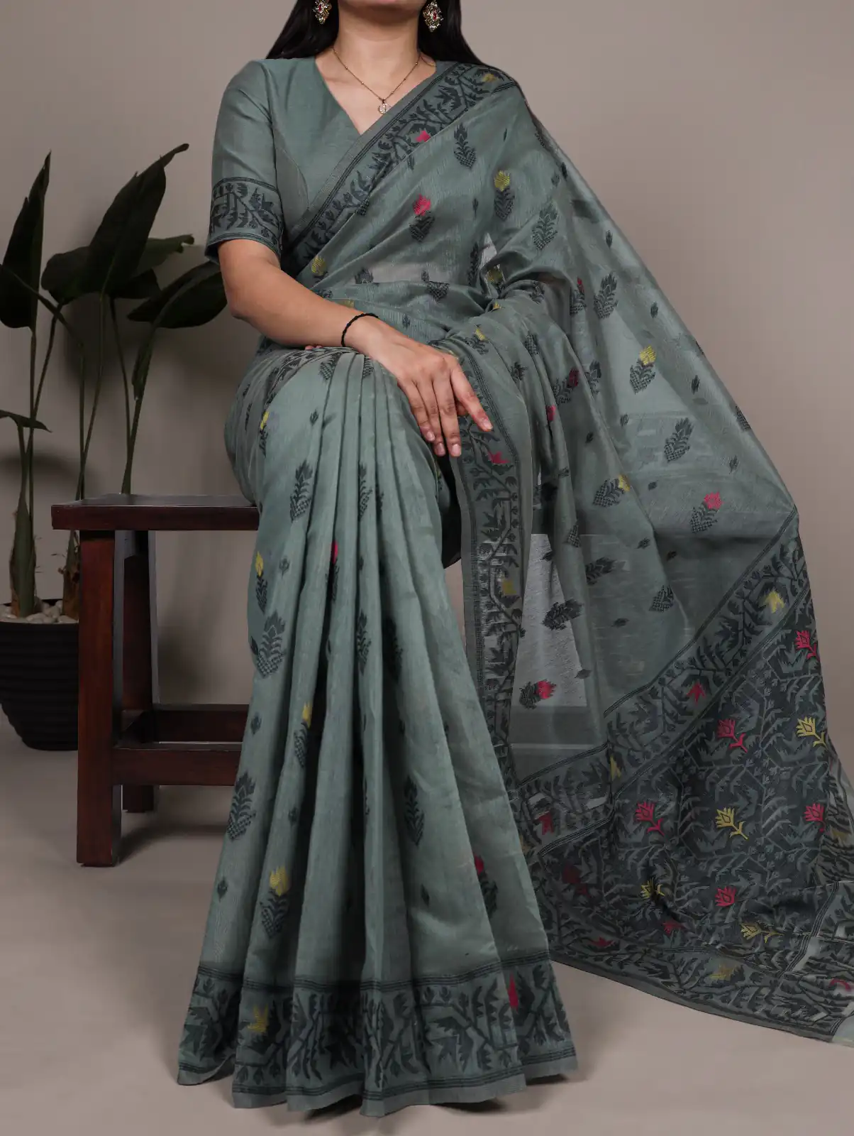 Grey Poly Cotton Thread Weaving Work Saree | Sarees, Bollywood Sarees, Creative Sarees, Designer Sarees, Embroidered Sarees, Ethnic Saree, Modern Digital sarees, Party Wear Sarees