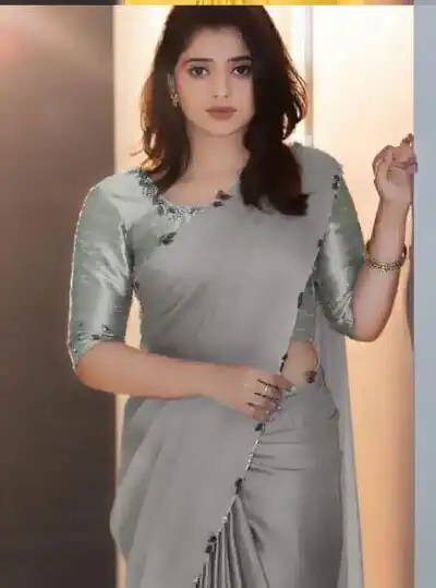 Grey Rangoli Silk Handwork And Cutwork With Pearl Saree | Sarees, Bollywood Sarees, Creative Sarees, Designer Sarees, Embroidered Sarees, Ethnic Saree, Modern Digital sarees, Party Wear Sarees