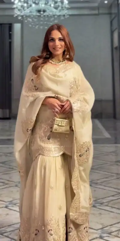 Half White Chinon Silk Sequence Work Salwar Suit | Jump Suits, Salwar suit, Casual Suits, Creative suits, Designer Suits, Palazzo Suits, Party Wear Suits, Patiala Suits, Straight Suits