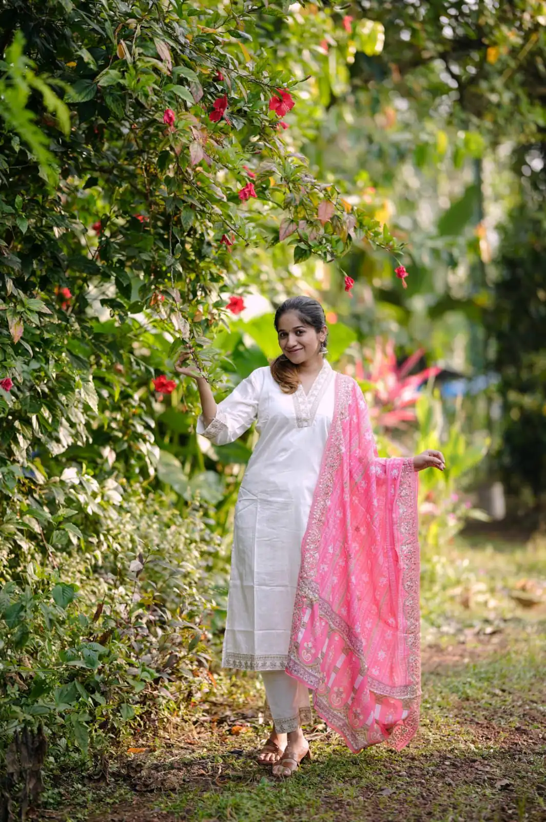 Half White Roman Silk With Pink Dupatta Coding Work Salwar Suit | Jump Suits, Salwar suit, Casual Suits, Creative suits, Designer Suits, Palazzo Suits, Party Wear Suits, Patiala Suits, Straight Suits