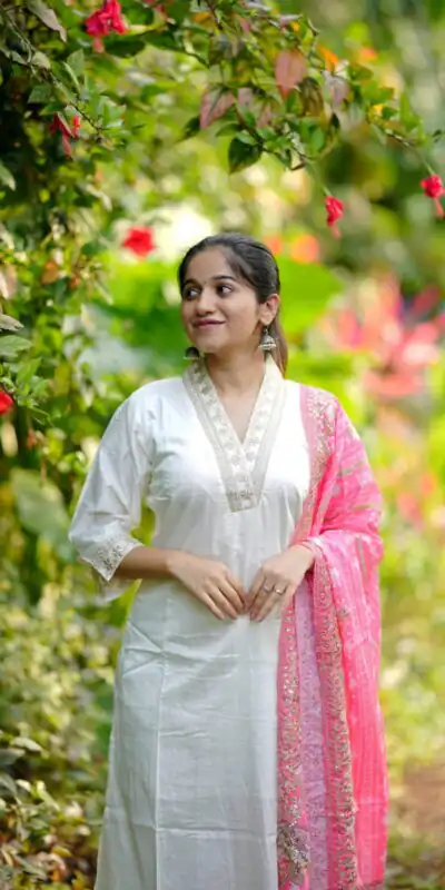 Half White Roman Silk With Pink Dupatta Coding Work Salwar Suit | Jump Suits, Salwar suit, Casual Suits, Creative suits, Designer Suits, Palazzo Suits, Party Wear Suits, Patiala Suits, Straight Suits
