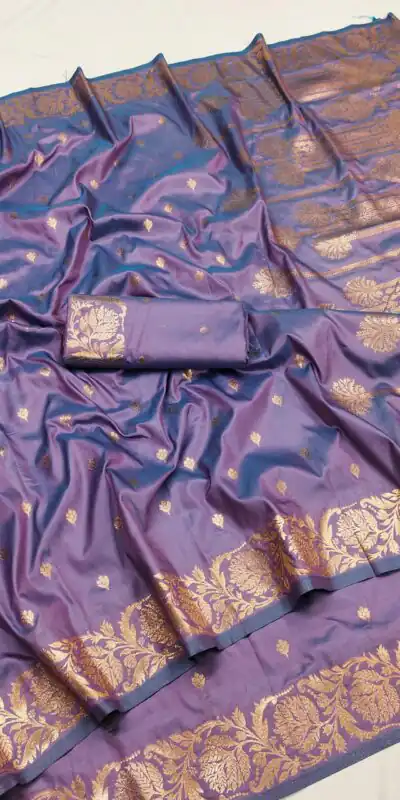 Lavender Banarasi Silk With Lace and Zari Work Saree | Sarees, Bollywood Sarees, Creative Sarees, Designer Sarees, Embroidered Sarees, Ethnic Saree, Modern Digital sarees, Party Wear Sarees