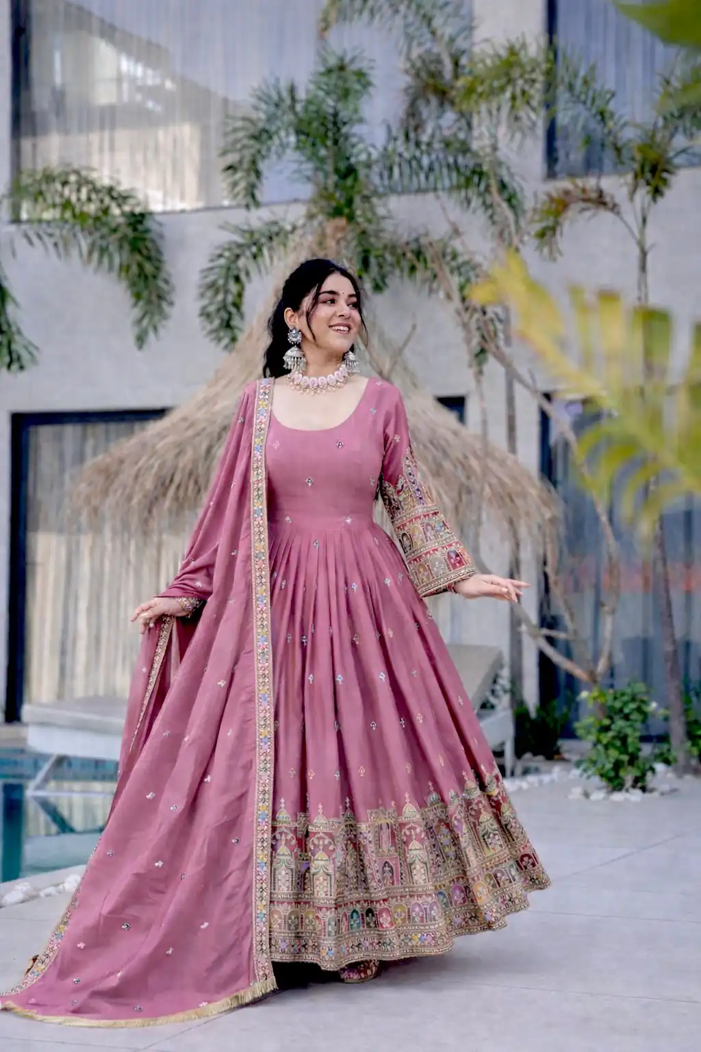 Lavender Chinon Silk Coding Dori Sequence Work Gown | Gowns, Bollywood Gowns, Creative Gowns, Designer Gowns, Embroidered Gowns, Party Wear Gowns