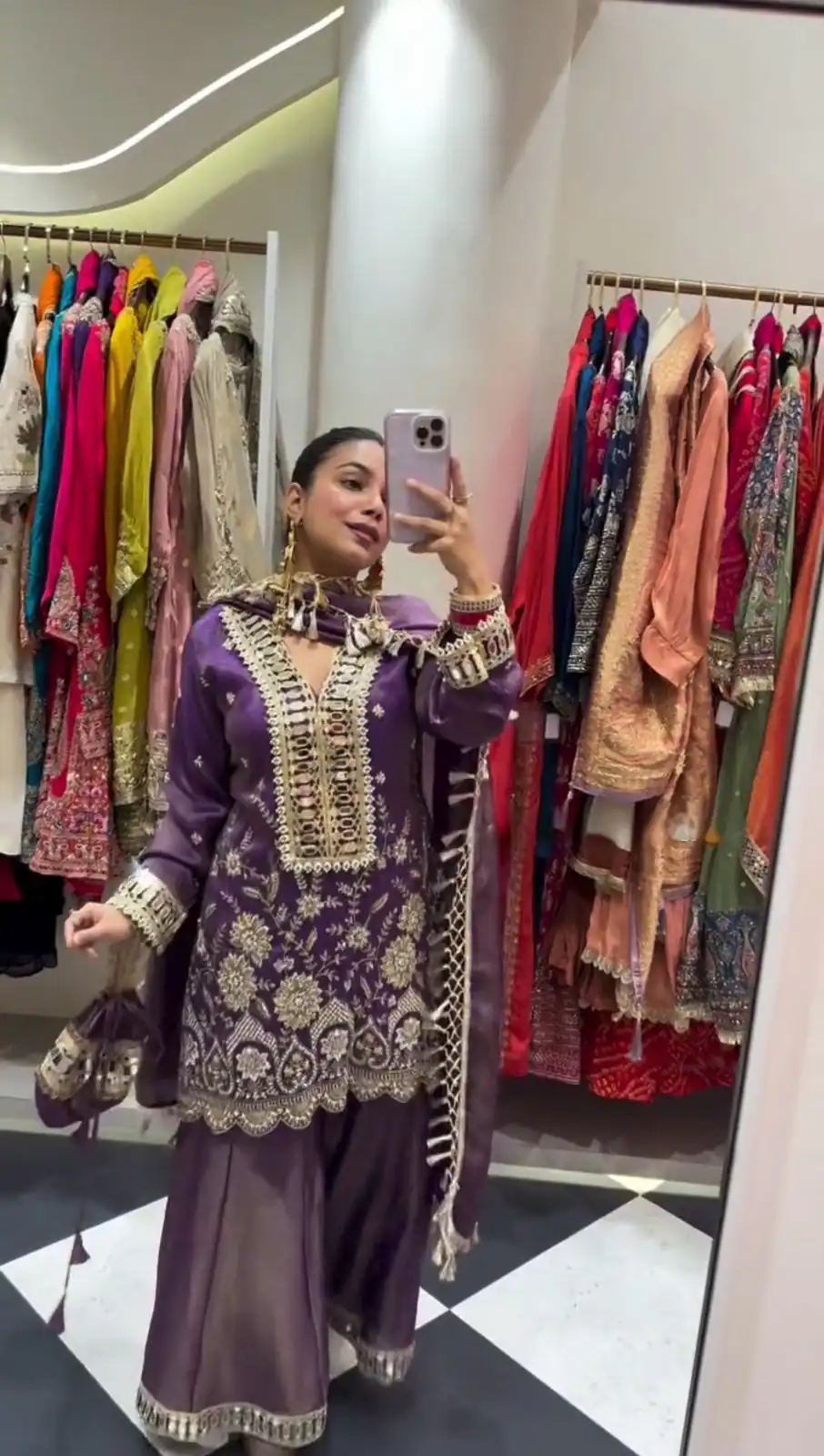 Lavender Cosmos Mirror Embroidery Work Salwar Suit | Jump Suits, Salwar suit, Casual Suits, Creative suits, Designer Suits, Palazzo Suits, Party Wear Suits, Patiala Suits, Straight Suits
