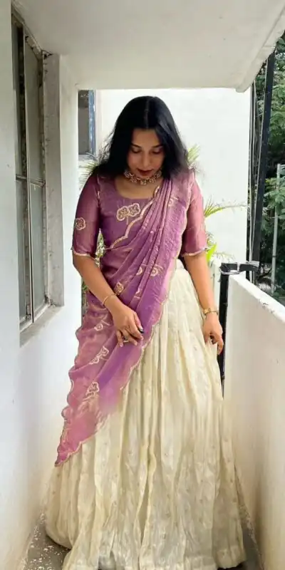 Lavender Fendy Silk Sequence Cut Work Lehenga Choli | Lehenga, Bollywood Lehenga, Creative Lehenga, Designer Lehenga, Embroidered Lehenga, Party Wear Lehenga