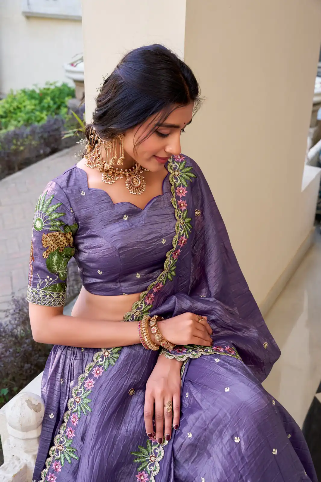 Lavender Gold Crush Sequins Embroidery Work Lehenga Choli | Lehenga, Bollywood Lehenga, Creative Lehenga, Designer Lehenga, Embroidered Lehenga, Party Wear Lehenga