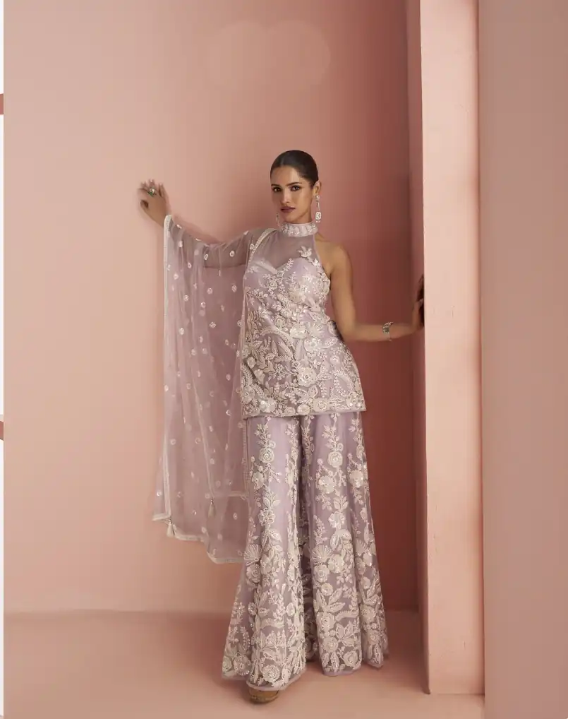 Lavender Heavy Net Sequence Work Salwar Suit | Jump Suits, Salwar suit, Casual Suits, Creative suits, Designer Suits, Palazzo Suits, Party Wear Suits, Patiala Suits, Straight Suits