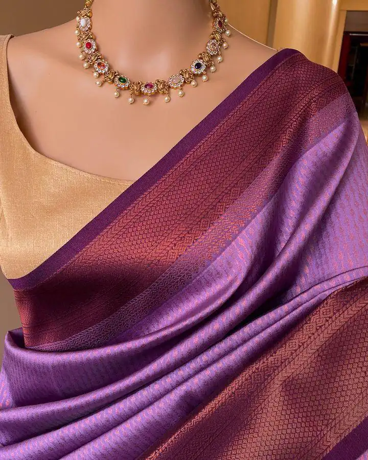 Lavender Lichi Silk Jacquard Border Lace Work Saree | Sarees, Bollywood Sarees, Creative Sarees, Designer Sarees, Embroidered Sarees, Ethnic Saree, Modern Digital sarees, Party Wear Sarees