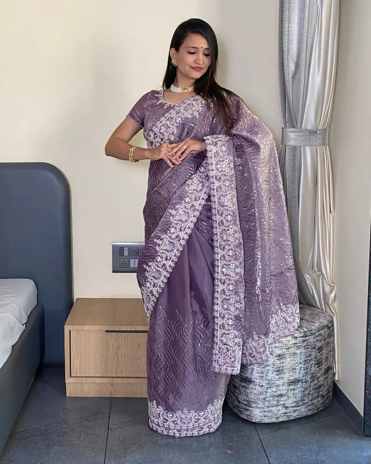 Lavender Premium Barbari Silk Zari Work Saree | Sarees, Bollywood Sarees, Creative Sarees, Designer Sarees, Embroidered Sarees, Ethnic Saree, Modern Digital sarees, Party Wear Sarees