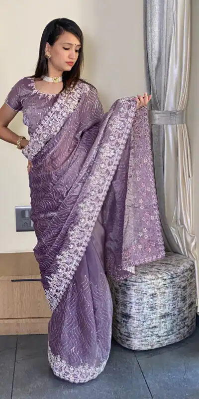 Lavender Premium Barbari Silk Zari Work Saree | Sarees, Bollywood Sarees, Creative Sarees, Designer Sarees, Embroidered Sarees, Ethnic Saree, Modern Digital sarees, Party Wear Sarees