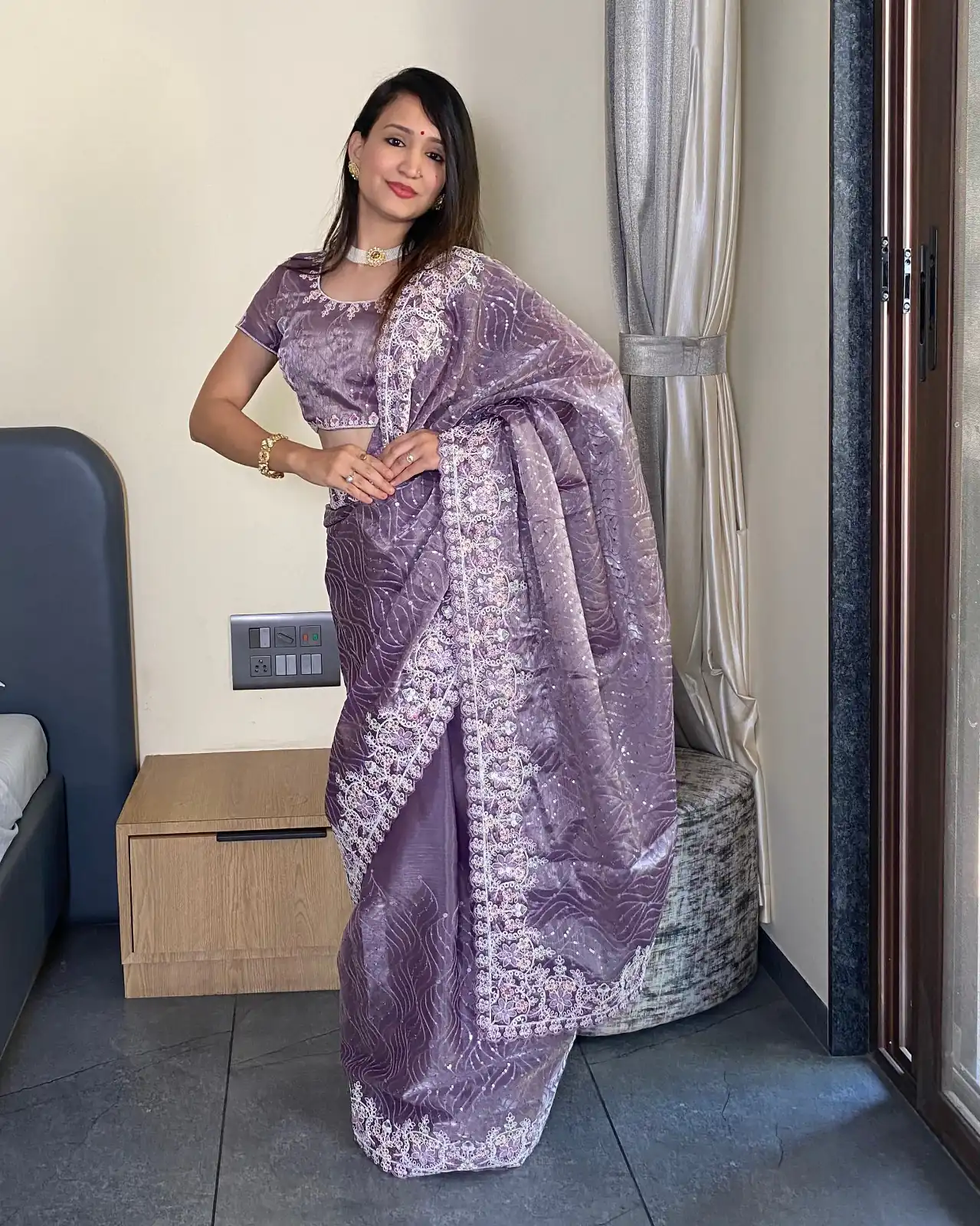Lavender Premium Barbari Silk Zari Work Saree | Sarees, Bollywood Sarees, Creative Sarees, Designer Sarees, Embroidered Sarees, Ethnic Saree, Modern Digital sarees, Party Wear Sarees