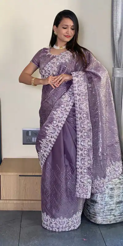 Lavender Premium Barbari Silk Zari Work Saree | Sarees, Bollywood Sarees, Creative Sarees, Designer Sarees, Embroidered Sarees, Ethnic Saree, Modern Digital sarees, Party Wear Sarees
