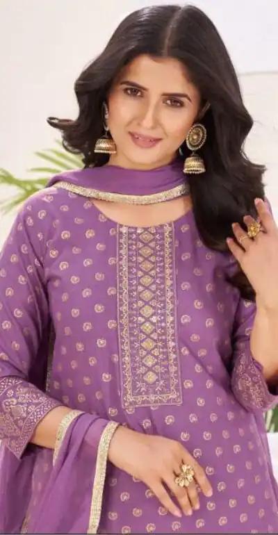 Lavender Rayon Lace Embroidery Work Salwar Suit | Jump Suits, Salwar suit, Casual Suits, Creative suits, Designer Suits, Palazzo Suits, Party Wear Suits, Patiala Suits, Straight Suits