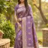 Lavender Satin Silk Lace Zari Work Saree | Sarees, Bollywood Sarees, Creative Sarees, Designer Sarees, Embroidered Sarees, Ethnic Saree, Modern Digital sarees, Party Wear Sarees