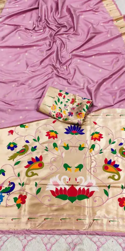 Lavender Silk Zari Lace Work Saree | Sarees, Bollywood Sarees, Creative Sarees, Designer Sarees, Embroidered Sarees, Ethnic Saree, Modern Digital sarees, Party Wear Sarees