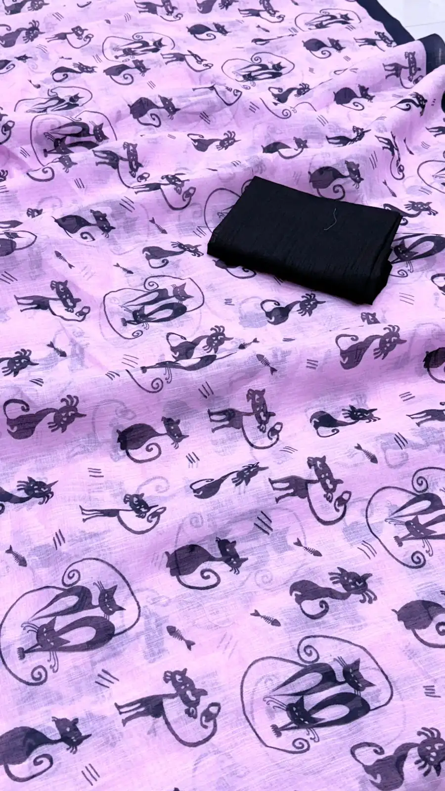 Lavender Soft Cotton Digital Print Lace Work Saree | Sarees, Bollywood Sarees, Creative Sarees, Designer Sarees, Embroidered Sarees, Ethnic Saree, Modern Digital sarees, Party Wear Sarees