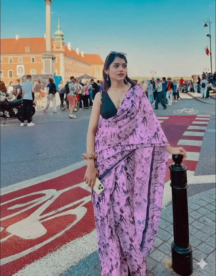 Lavender Soft Cotton Digital Print Lace Work Saree | Sarees, Bollywood Sarees, Creative Sarees, Designer Sarees, Embroidered Sarees, Ethnic Saree, Modern Digital sarees, Party Wear Sarees