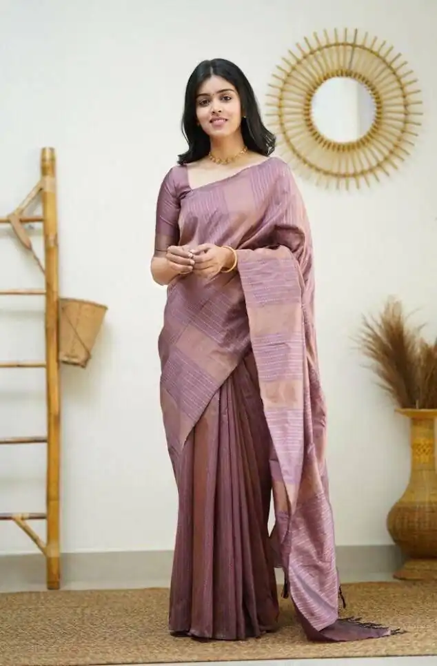 Lavender Soft Lichi Silk Rich Pallu Work Border Saree | Sarees, Bollywood Sarees, Creative Sarees, Designer Sarees, Embroidered Sarees, Ethnic Saree, Modern Digital sarees, Party Wear Sarees