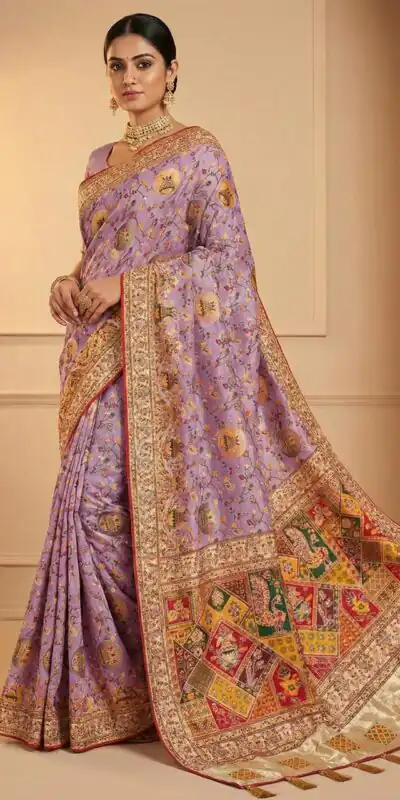 Lavender Soft Pashmina Lace Zari Work Saree | Sarees, Bollywood Sarees, Creative Sarees, Designer Sarees, Embroidered Sarees, Ethnic Saree, Modern Digital sarees, Party Wear Sarees