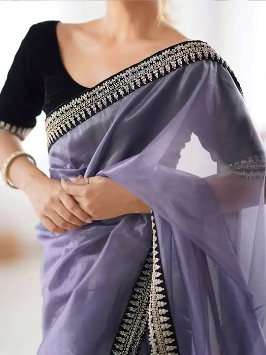 Lavender Soft Twil Net Silk Embroidery Work Saree | Sarees, Bollywood Sarees, Creative Sarees, Designer Sarees, Embroidered Sarees, Ethnic Saree, Modern Digital sarees, Party Wear Sarees