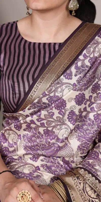 Lavender Tasar Silk Lace Border Work Saree | Sarees, Bollywood Sarees, Creative Sarees, Designer Sarees, Embroidered Sarees, Ethnic Saree, Modern Digital sarees, Party Wear Sarees