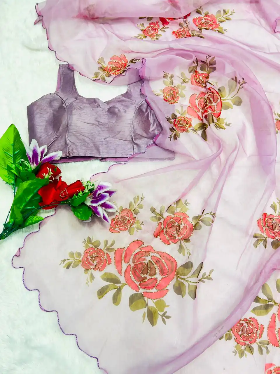 Lavender TB Organza Digital Print Saree | Sarees, Bollywood Sarees, Creative Sarees, Designer Sarees, Embroidered Sarees, Ethnic Saree, Modern Digital sarees, Party Wear Sarees