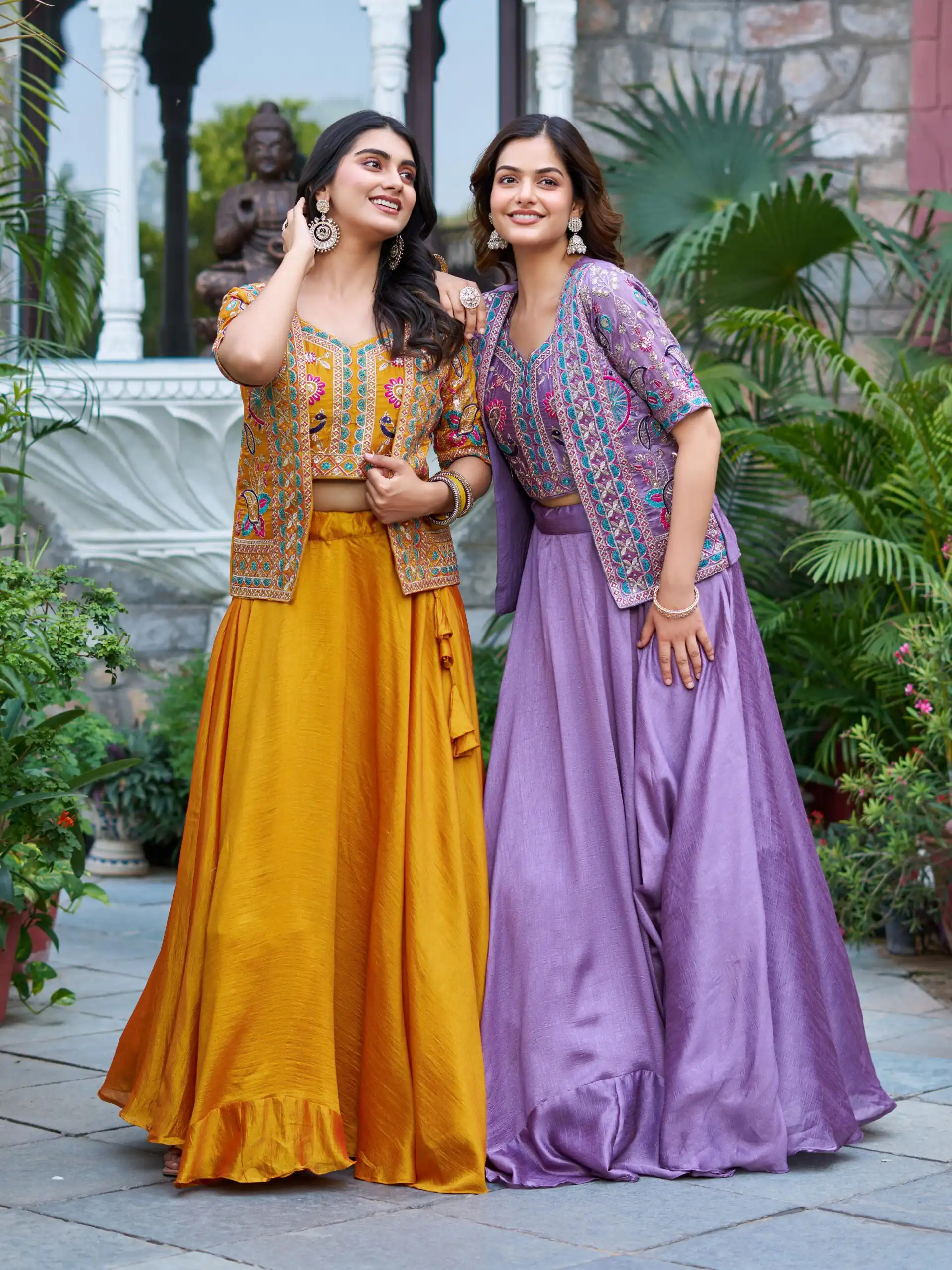 Lavender Vichitra Embroidery Thread Work Lehenga Choli | Lehenga, Bollywood Lehenga, Creative Lehenga, Designer Lehenga, Embroidered Lehenga, Party Wear Lehenga