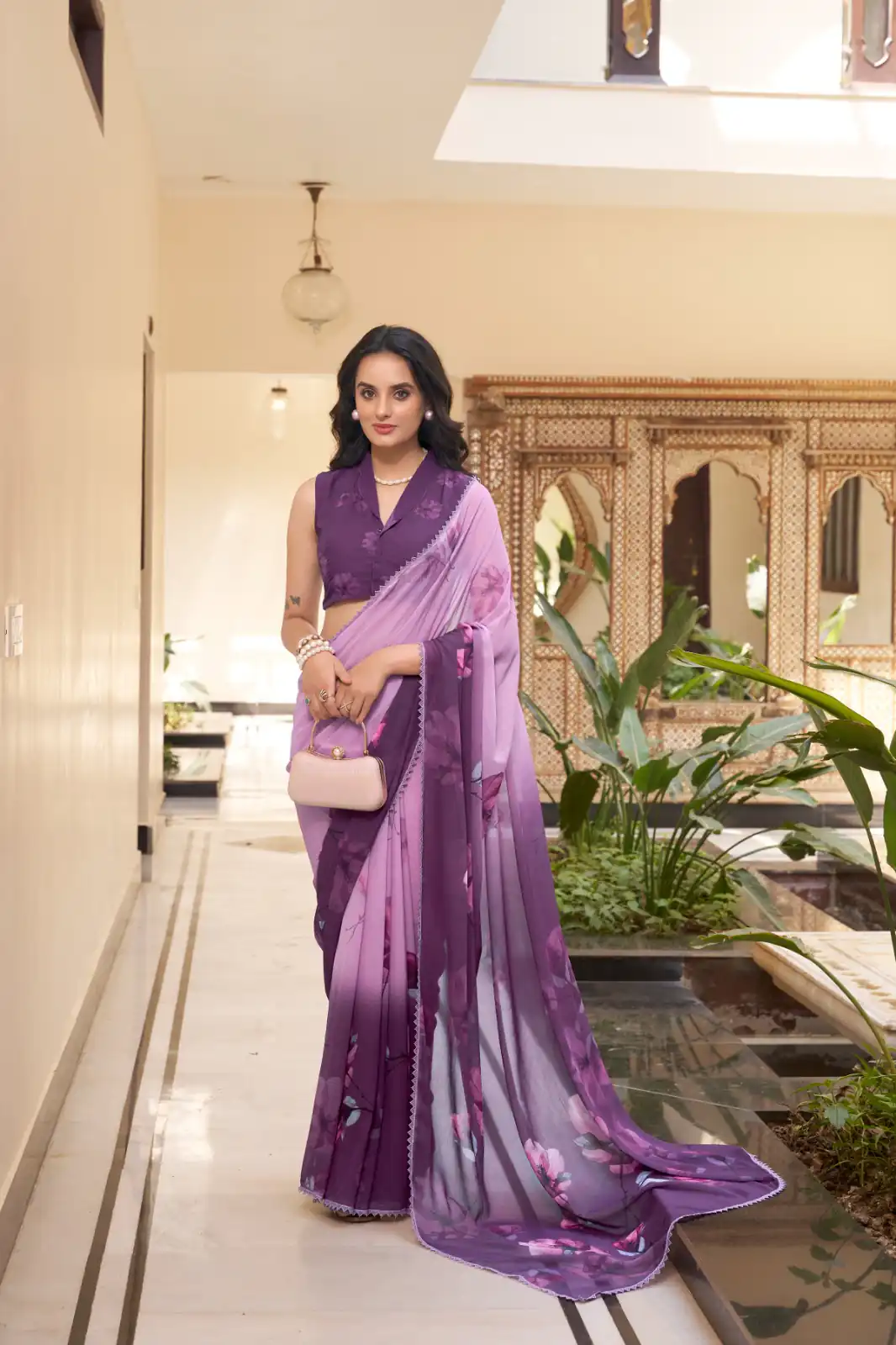 Lavender Weightless Printed Saree | Sarees, Bollywood Sarees, Creative Sarees, Designer Sarees, Embroidered Sarees, Ethnic Saree, Modern Digital sarees, Party Wear Sarees